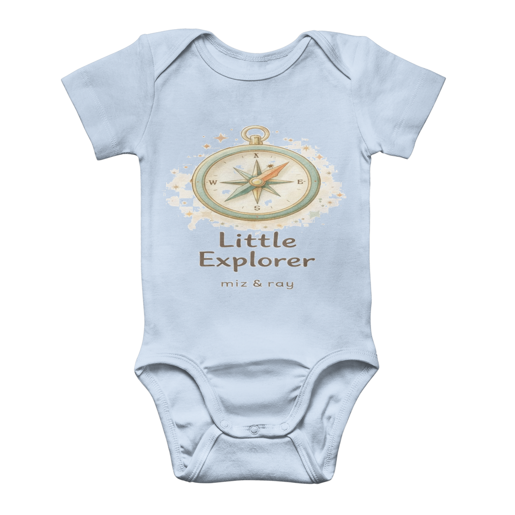 miz_ray_explorers_compass_premium Letter 'Adventure Baby Bodysuit