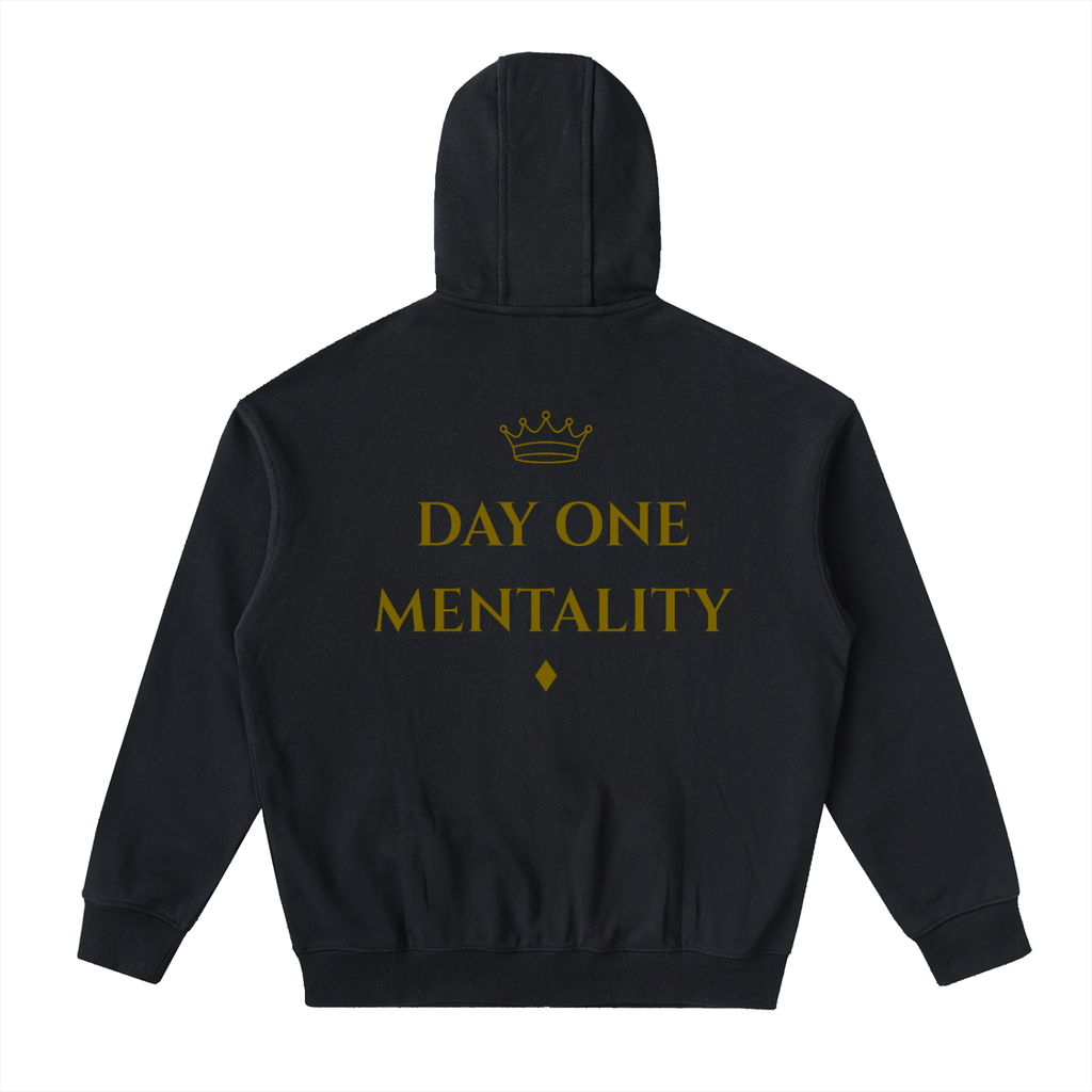 FC001| D1. GOLD| Drop-Shoulder Zip Up Hoodie