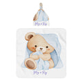 Blue Bear Baby Swaddle Blanket & Beanie Hat Set | 0–6 Months