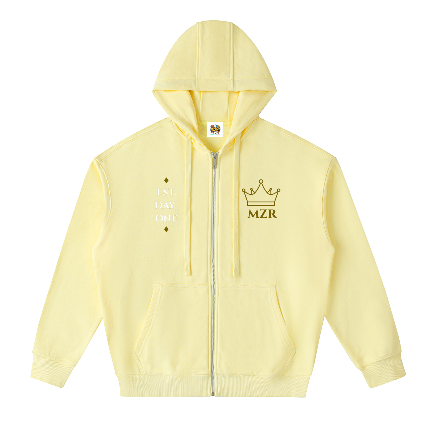 FC001| D1. GOLD| Drop-Shoulder Zip Up Hoodie