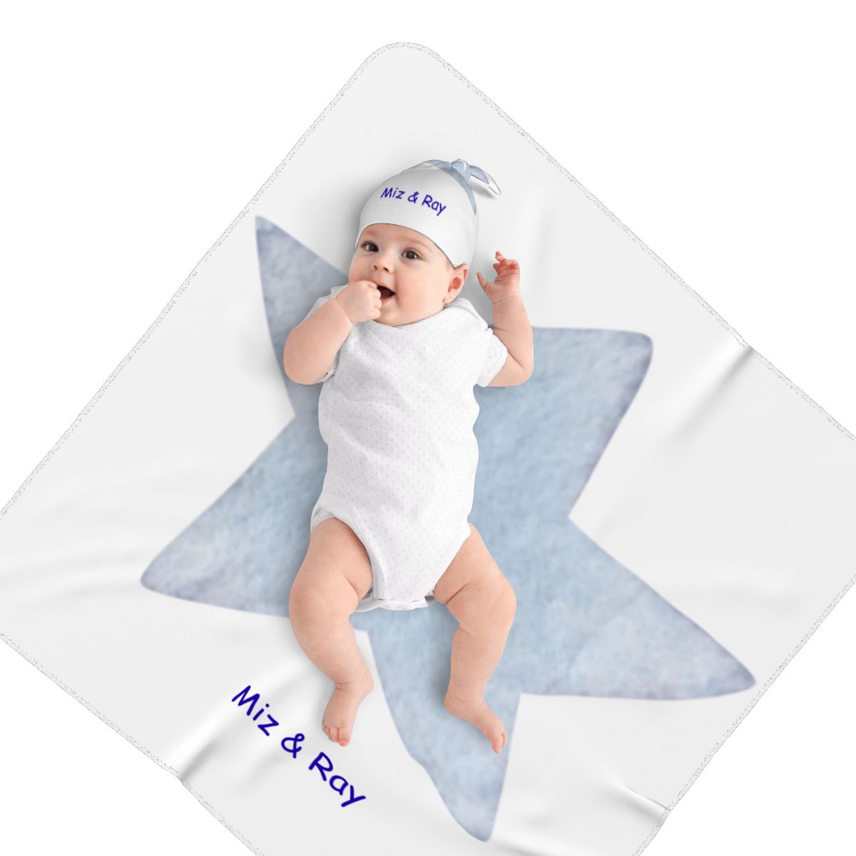 Baby Swaddle Blanket & Beanie Hat Set | Star & Dream Big Print | 0–6 Months