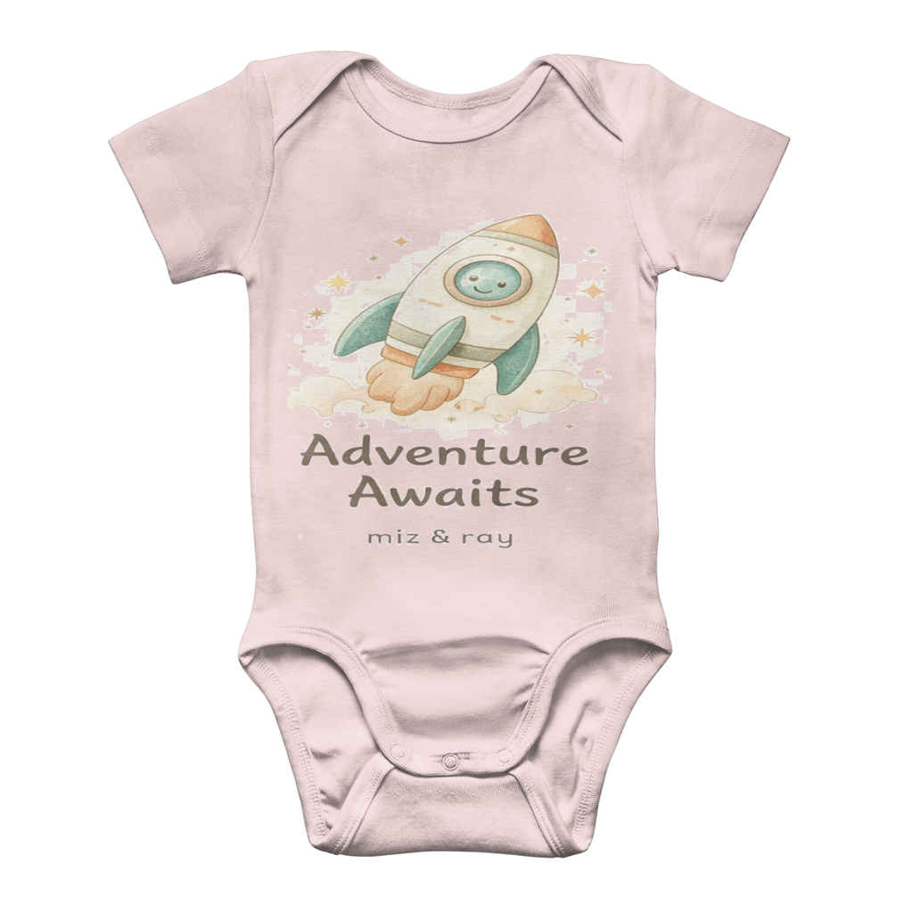 miz_ray_explorers_rocket_premium Letter 'Adventure Baby Bodysuit