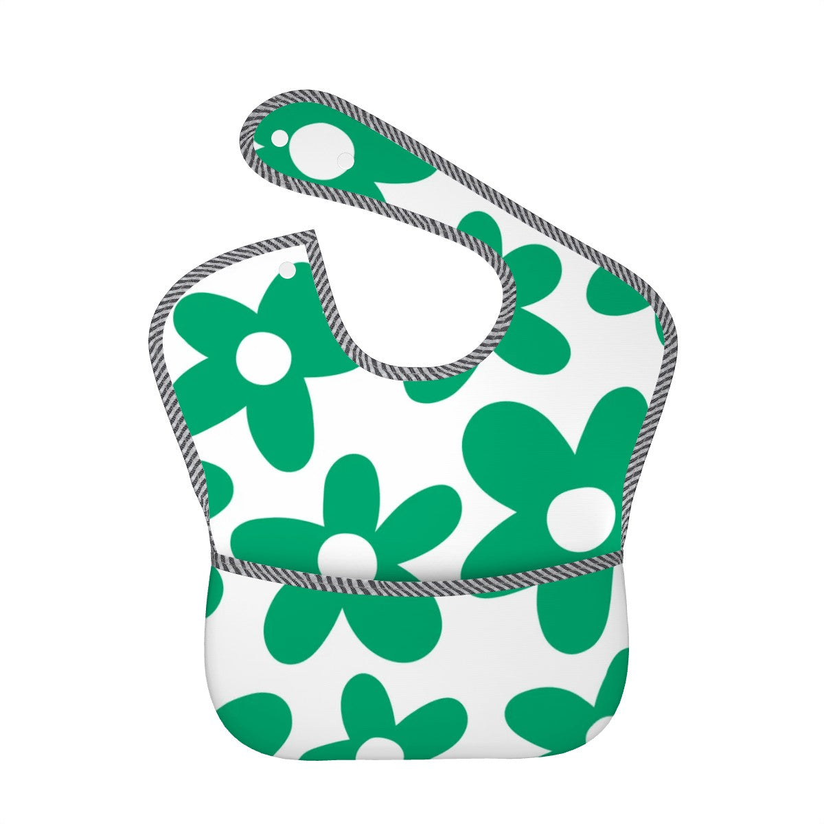 Miz & Ray Daisy 'Green' Baby Bib – Soft Waterproof Sublimation Print