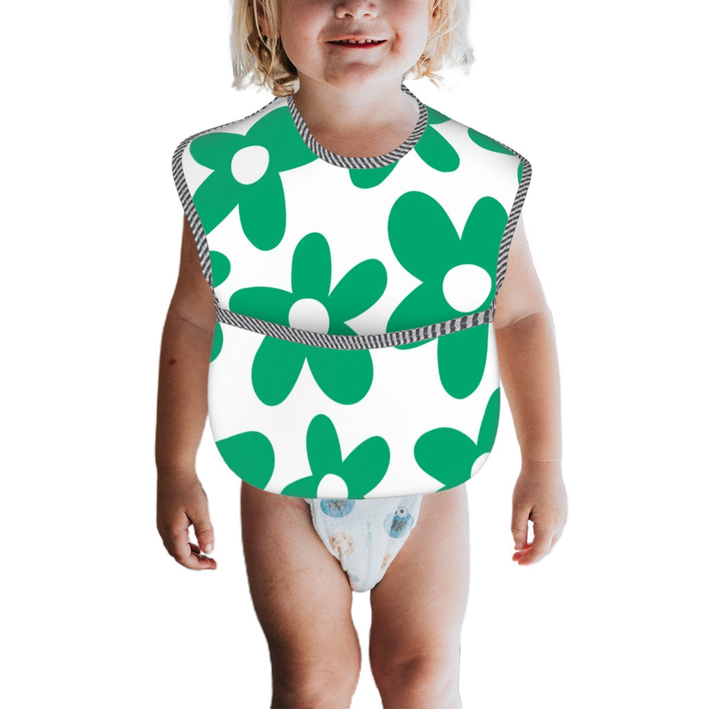 Miz & Ray Daisy 'Green' Baby Bib – Soft Waterproof Sublimation Print