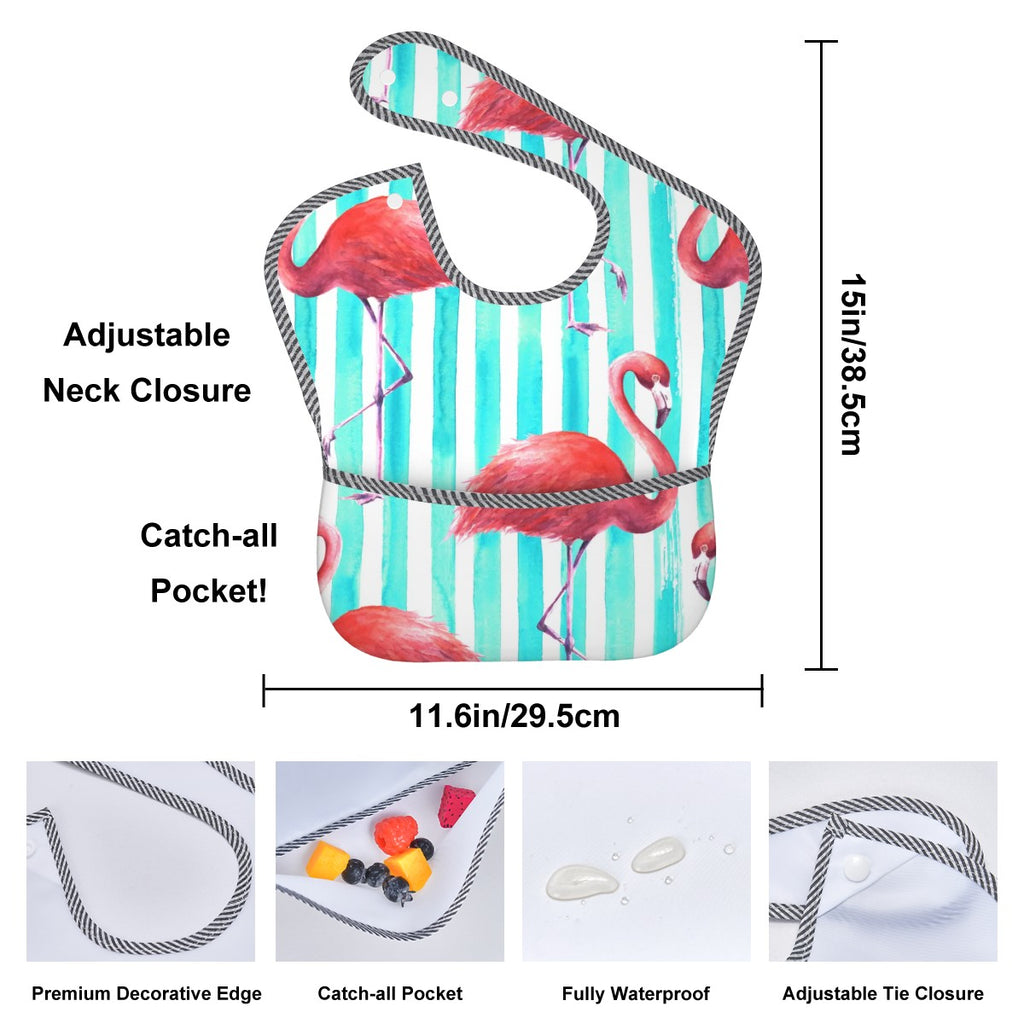 Miz & Ray Flamingo Baby Bib | Waterproof & Wipeable | 6–24 Months
