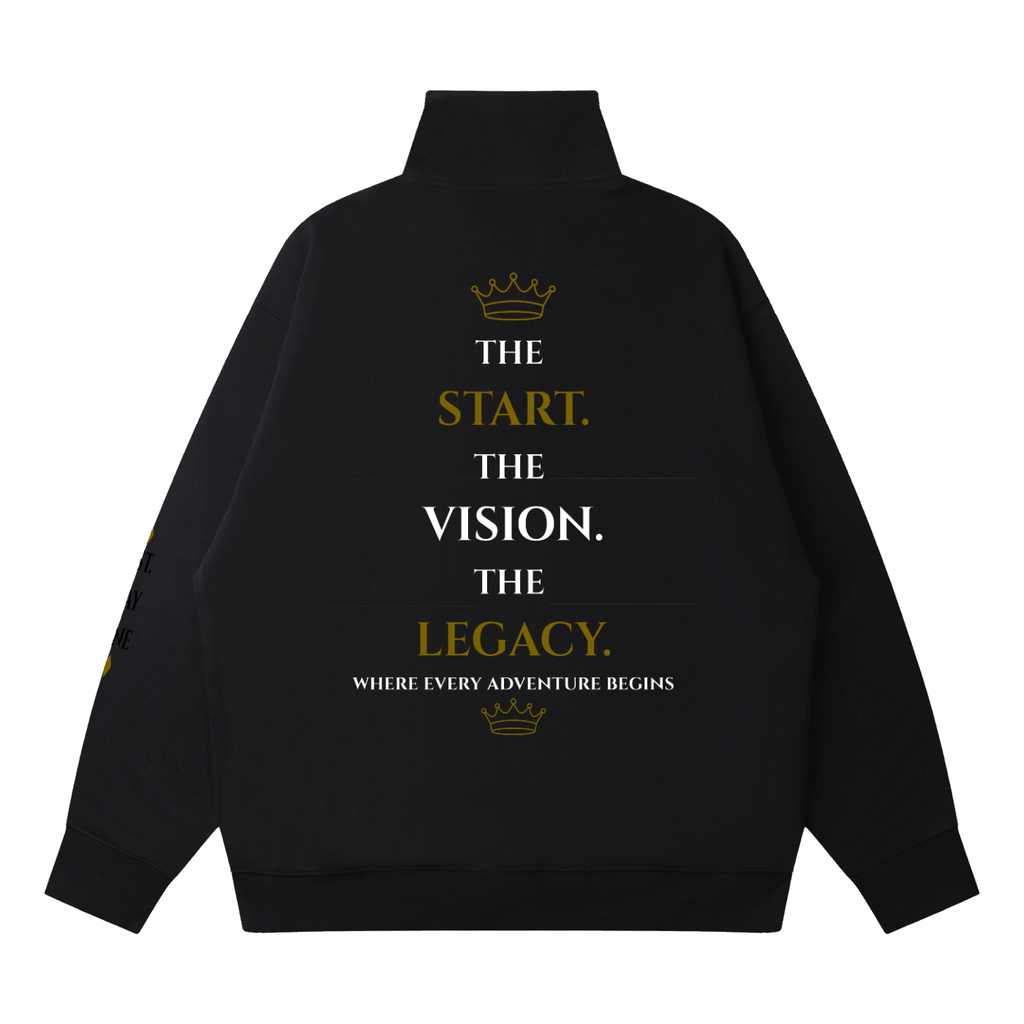 FC001| Quarter-Zip Drop Shoulder Sweatshirt