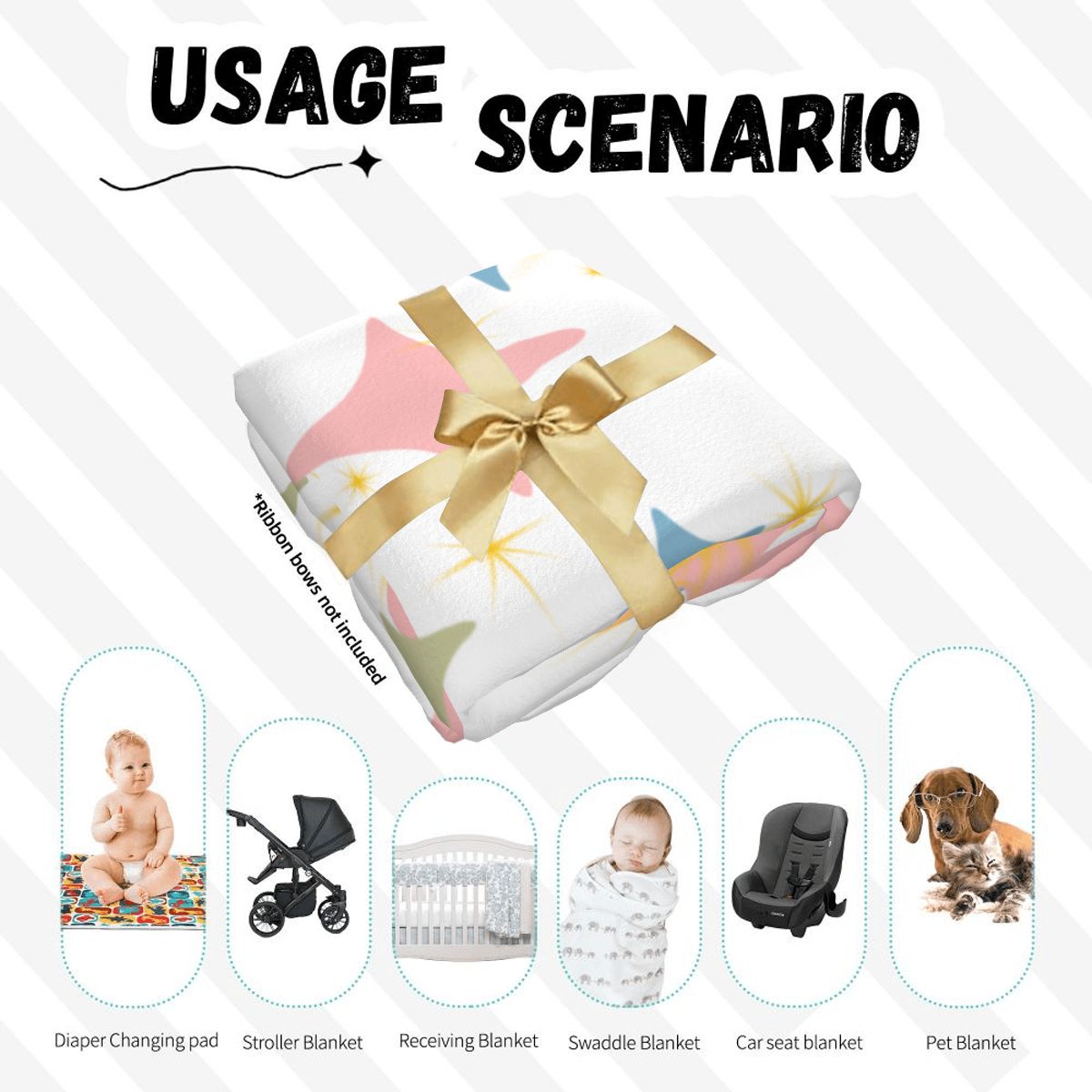 Stars Bright Baby Swaddle Blanket & Beanie Hat Set | 0–6 Months