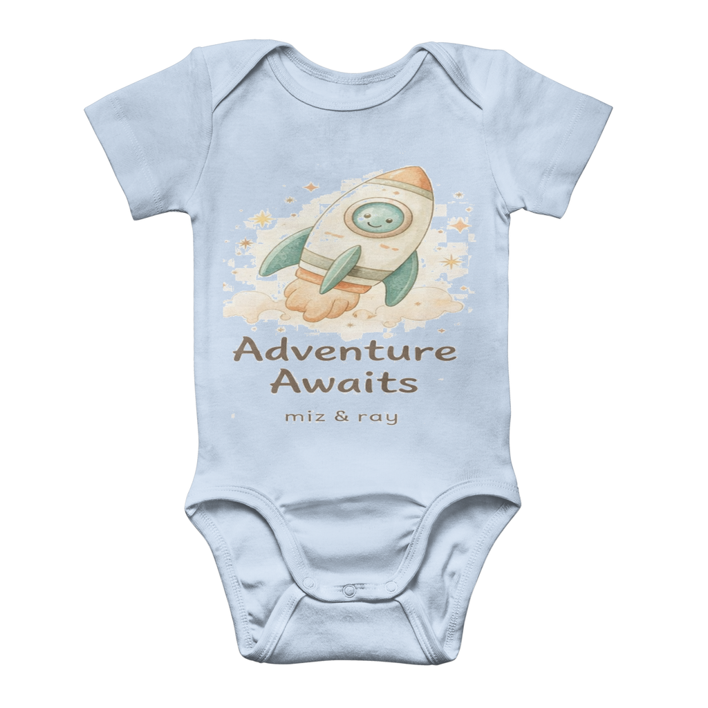 miz_ray_explorers_rocket_premium Letter 'Adventure Baby Bodysuit