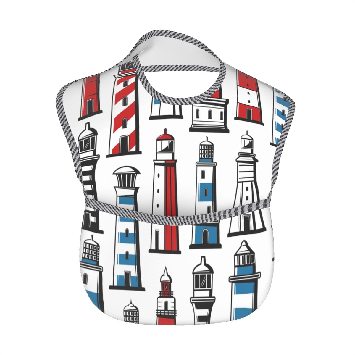 Miz & Ray Lighthouse Baby Bib | Waterproof & Wipeable | 6–24 Months