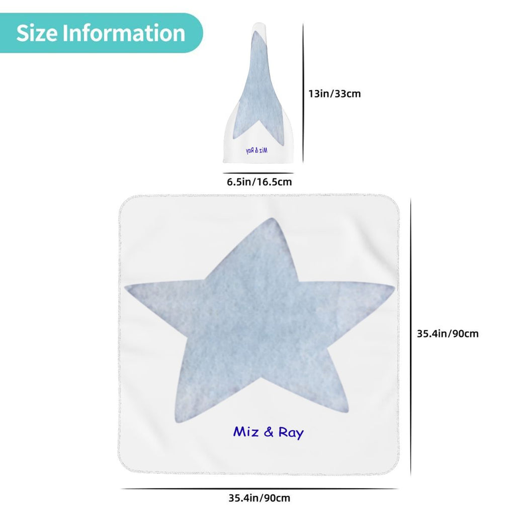 Baby Swaddle Blanket & Beanie Hat Set | Star & Dream Big Print | 0–6 Months