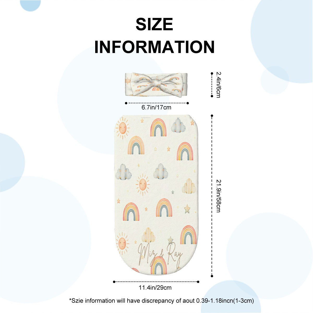 Rainbow Baby Swaddle Sack with Bow Headband | 0–6 Months