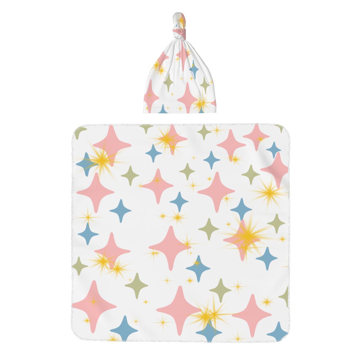 Stars Bright Baby Swaddle Blanket & Beanie Hat Set | 0–6 Months