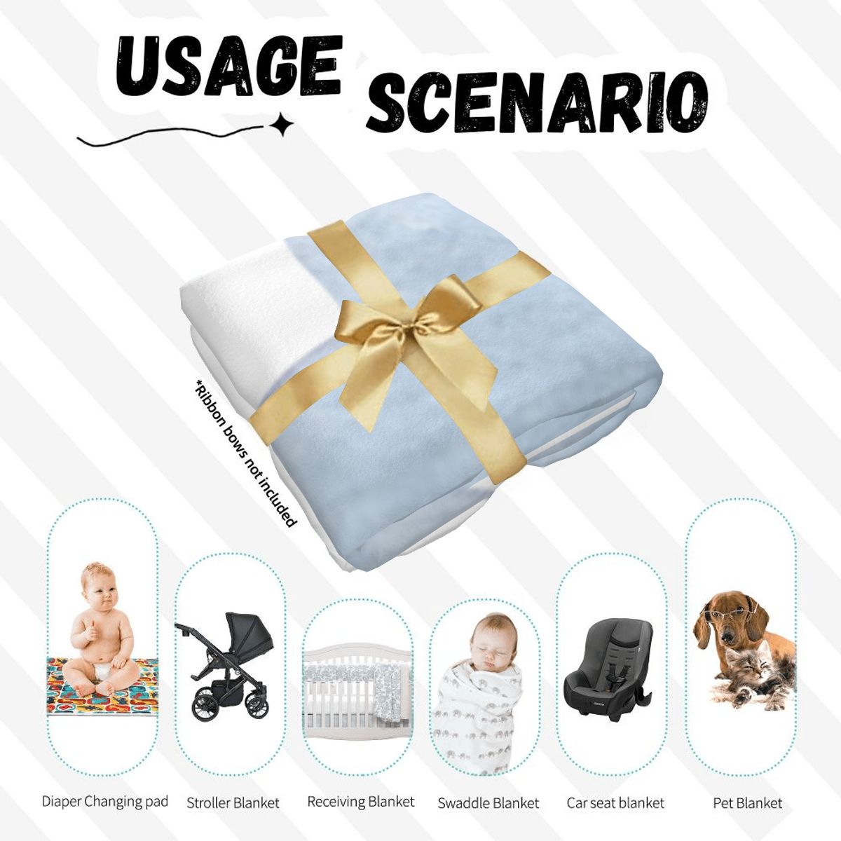 Baby Swaddle Blanket & Beanie Hat Set | Star & Dream Big Print | 0–6 Months